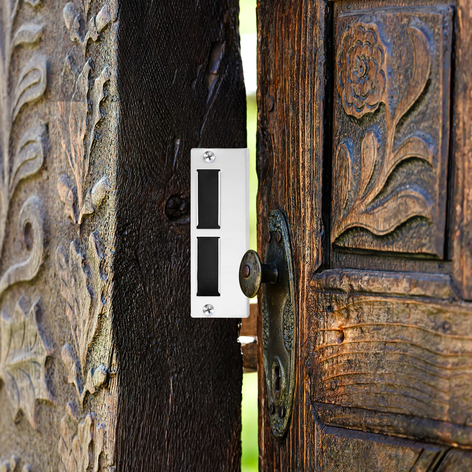 

1 set Premium Metal Door Strike Plate Reinforcement Kit Durable Abs Cover Plate For Deadbolt Holes Front Door Security Fillers