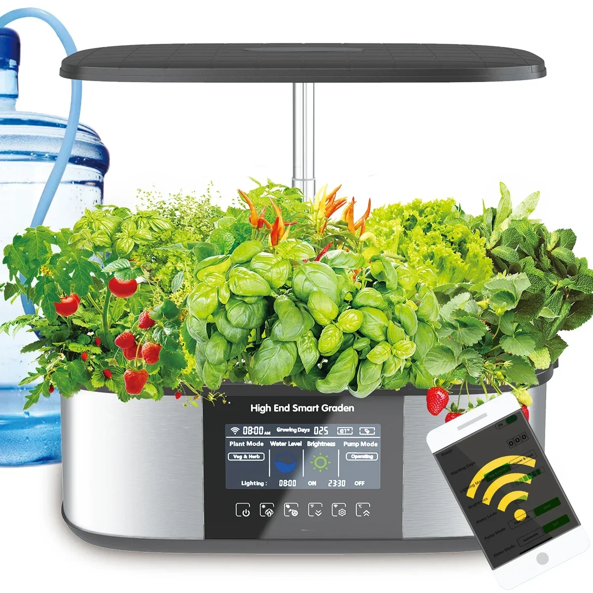 

Growing System Kit,21 Pods Herbs Planting Garden with Smart LED Growth Lights and Automatic Water