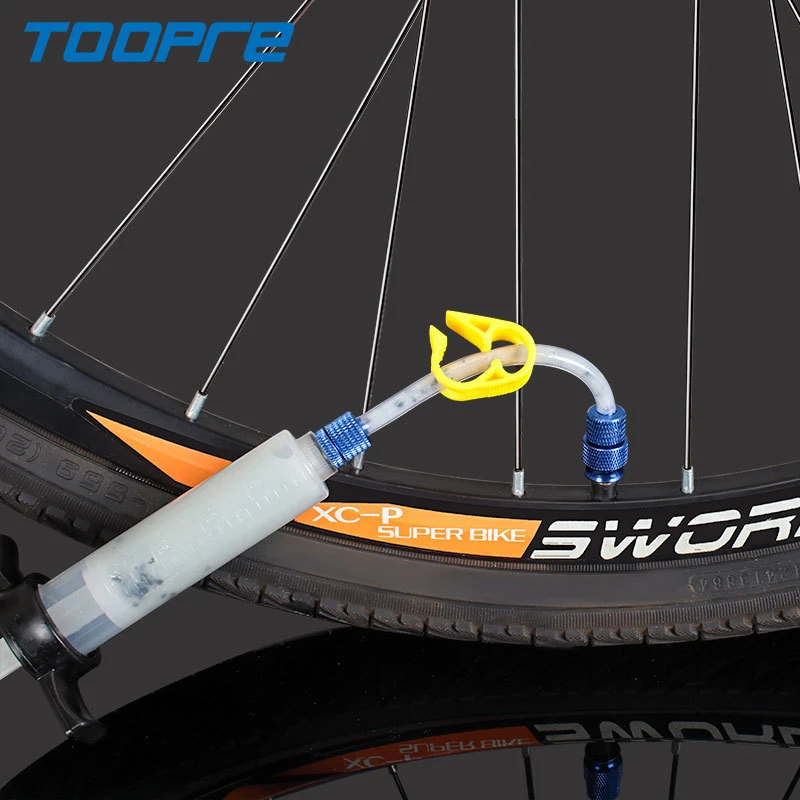 TOOPRE Mountain Bike Vacuum Tire Self Replenishing Fluid Injection Tool EIEIO Tyre Filling Fluids Syringe Bicycle Repair Tools