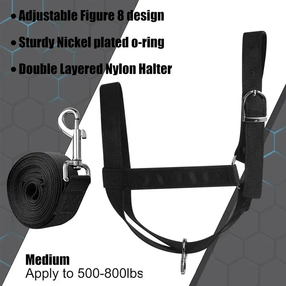 Calf Halter Calf Halter and Lead Rope Heavy-Duty Adjustable Nylon Livestock Training Equipment for Handling Showing Animals