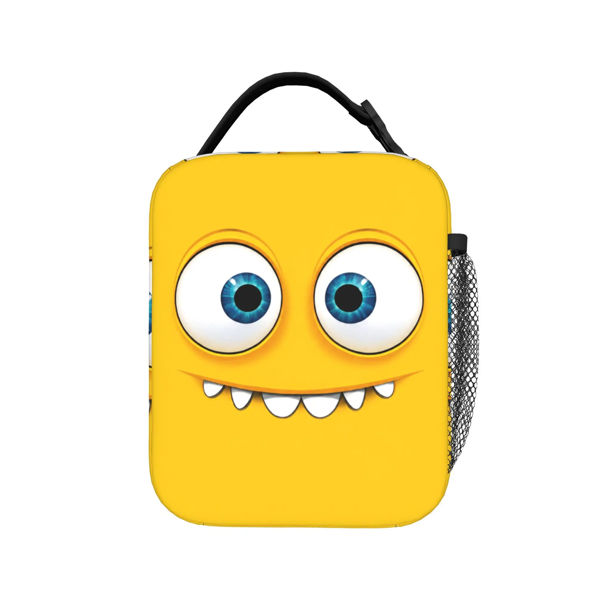 Funny Expression Face Silly Monster Cute Smile Insulated Lunch Bags Large  Meal Container Cooler Bag Tote Lunch Box Bento Pouch
