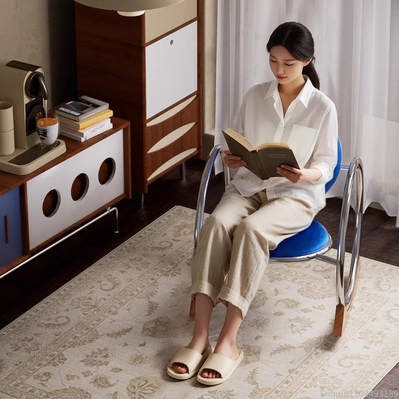 كرسي هزاز من باوهاوس، كرسي هزاز للفناء وغرفة المعيشة، موفر للمساحة، أريكة فردية، أثاث متعدد الوظائف #2