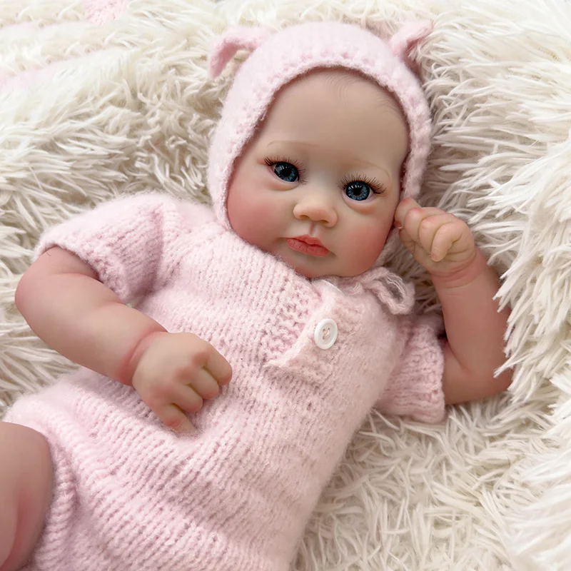 49CM Lali Already Painted Newborn Baby Doll Newborn Baby Reborn Doll Hand Paint with Genesis High Quality 3D skin Tone