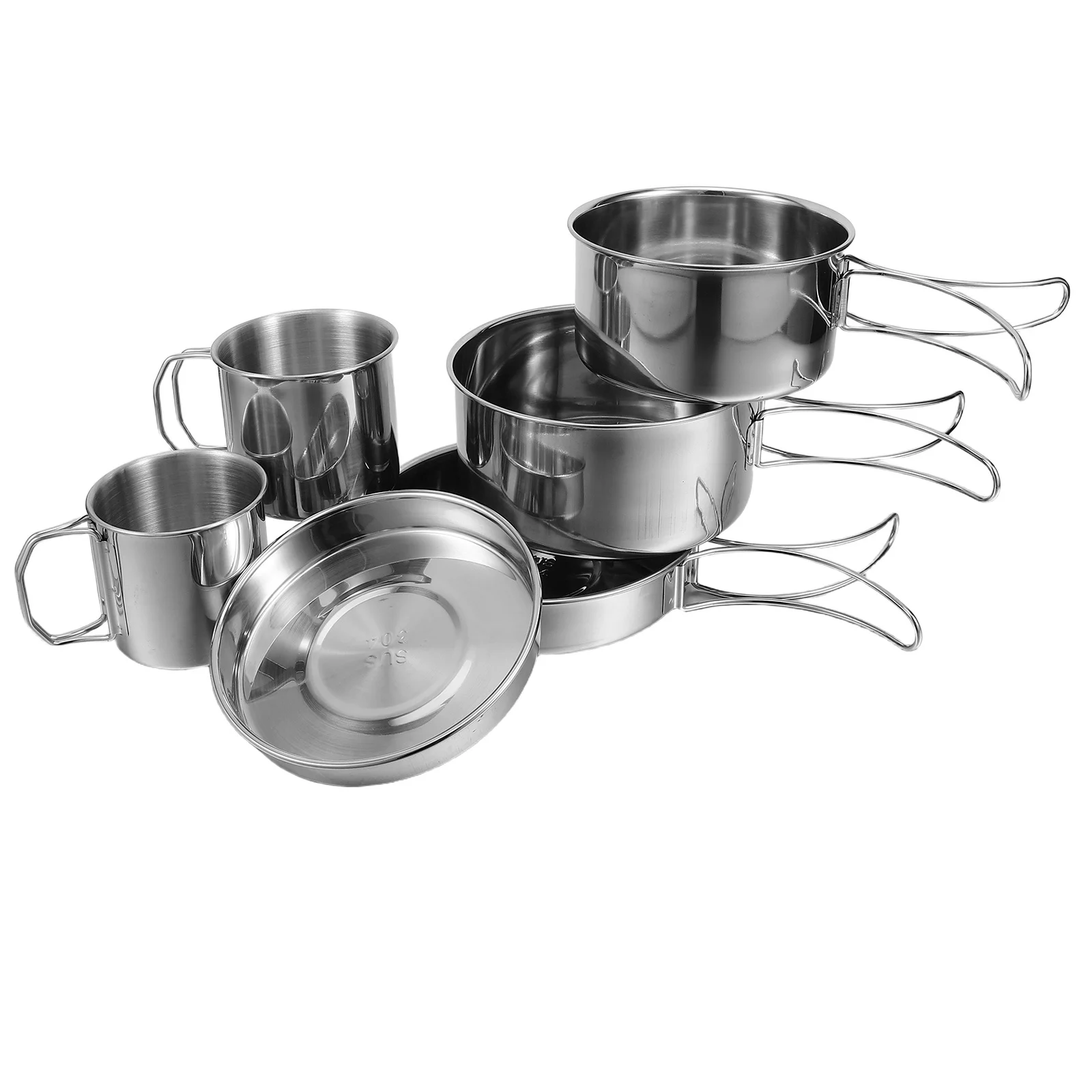 

1Set Outdoor Foldable Cutlery Stainless Steel Camping Cookware Kit Portable Hiking Backpacking Tableware Utensil Set