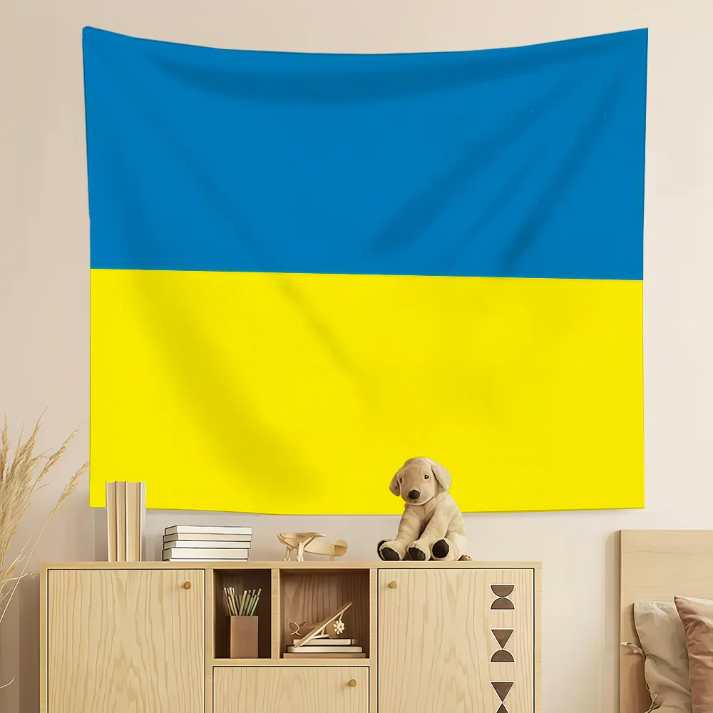 Nation Ukraine flag Room Decoration Wall Tapestry Hanging Aesthetic Bedrooms Advertising Banner