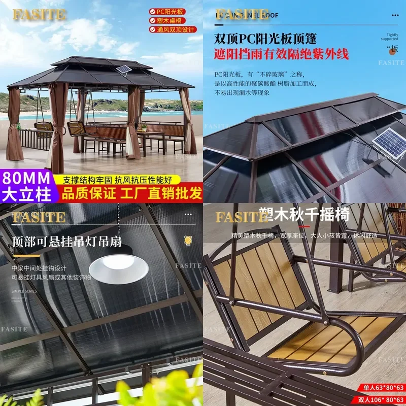 For Outdoor Gazebo Preservative Wood Grape Trellis Roof Terrace Garden Pavilion Cabin Awning Leisure Courtyard Decor
