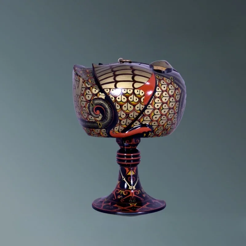 

Chu-style lacquerware handmade handicrafts collection painted mandarin duck beans old and new