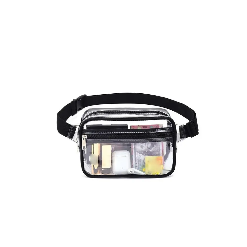 Transparent PVC Waterproof Running Hiking Travel Waist Bag Wash Bag Crossbody Bag Makeup Bag Chest Bag Single Shoulder