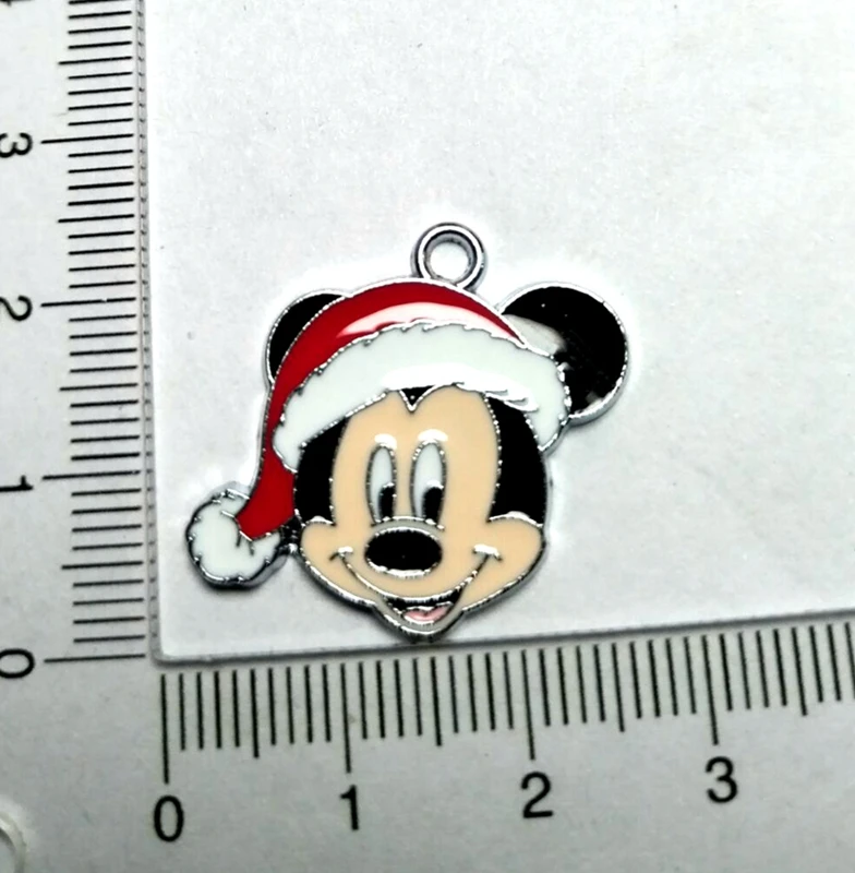 new Cartoon 10PCS  Christmas Mickey  Pendant DIY Jewelry Necklace Earrings Bracelet Jewelry Earring Charms