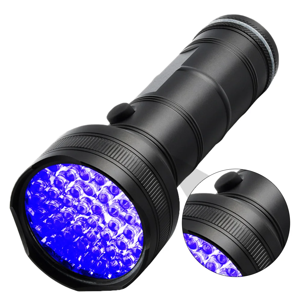 51-LED Handheld Detection Flashlight UV Black Light Aluminum Alloy Anti-Slip Compact Weatherproof for Currency
