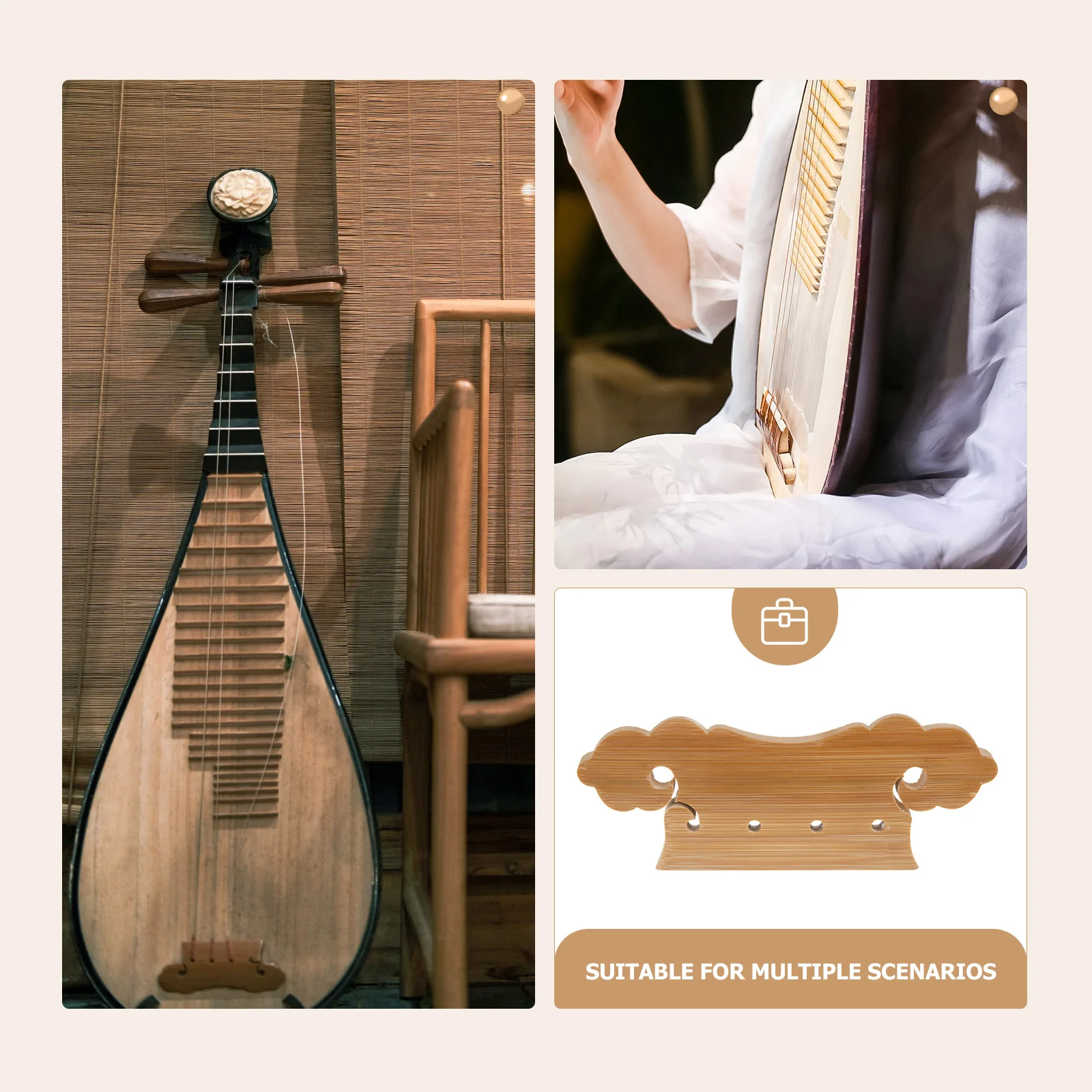 

Pipa Bridge Tailpiece Part Handmade Lute String Board Lute Replacement Accessory Luthier Tools