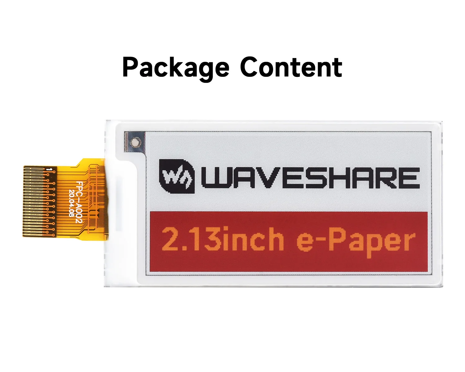 

Электронная бумага Waveshare 250x122, 2,13 дюйма (G) для дисплея, красный/желтый/черный/белый для Raspberry Pi/Jetson Nano/Arduino/STM32