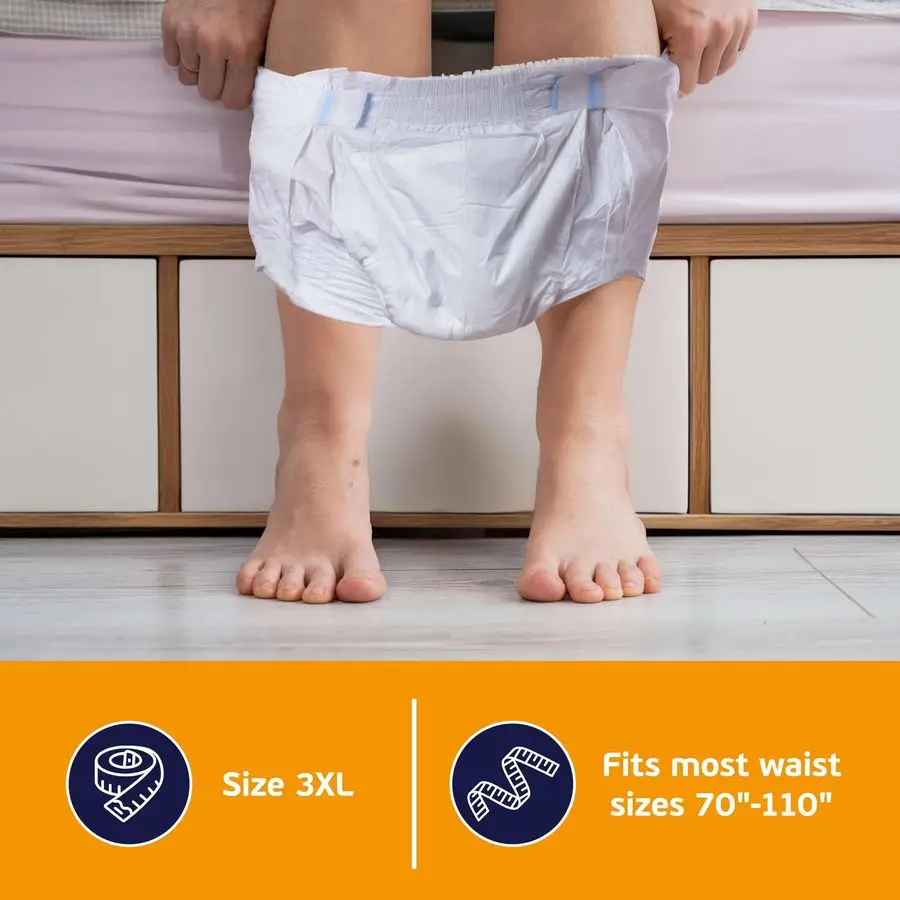 حفاضات للبالغين للنساء والرجال، علبة مكونة من 32 سراويل داخلية للاستعمال مرة واحدة مع علامات تبويب ولوحات جانبية قابلة للتمدد قابلة للتنفس بحد أقصى #2