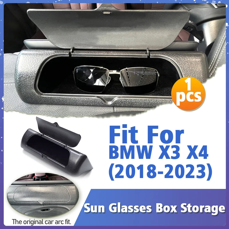 For BMW X3 X4 2018 2019 2020 2021 2022 2023 Car Glasses Box Storage Holder Sunglasses Case Auto Parts Clips Accessories