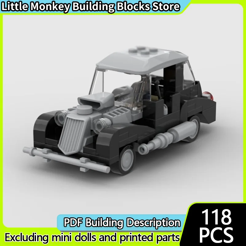 

Speed Racing Car Model MOC Building Bricks Black Vintage Car Modular Technology Children Holiday Gifts Assemble Toys Suit
