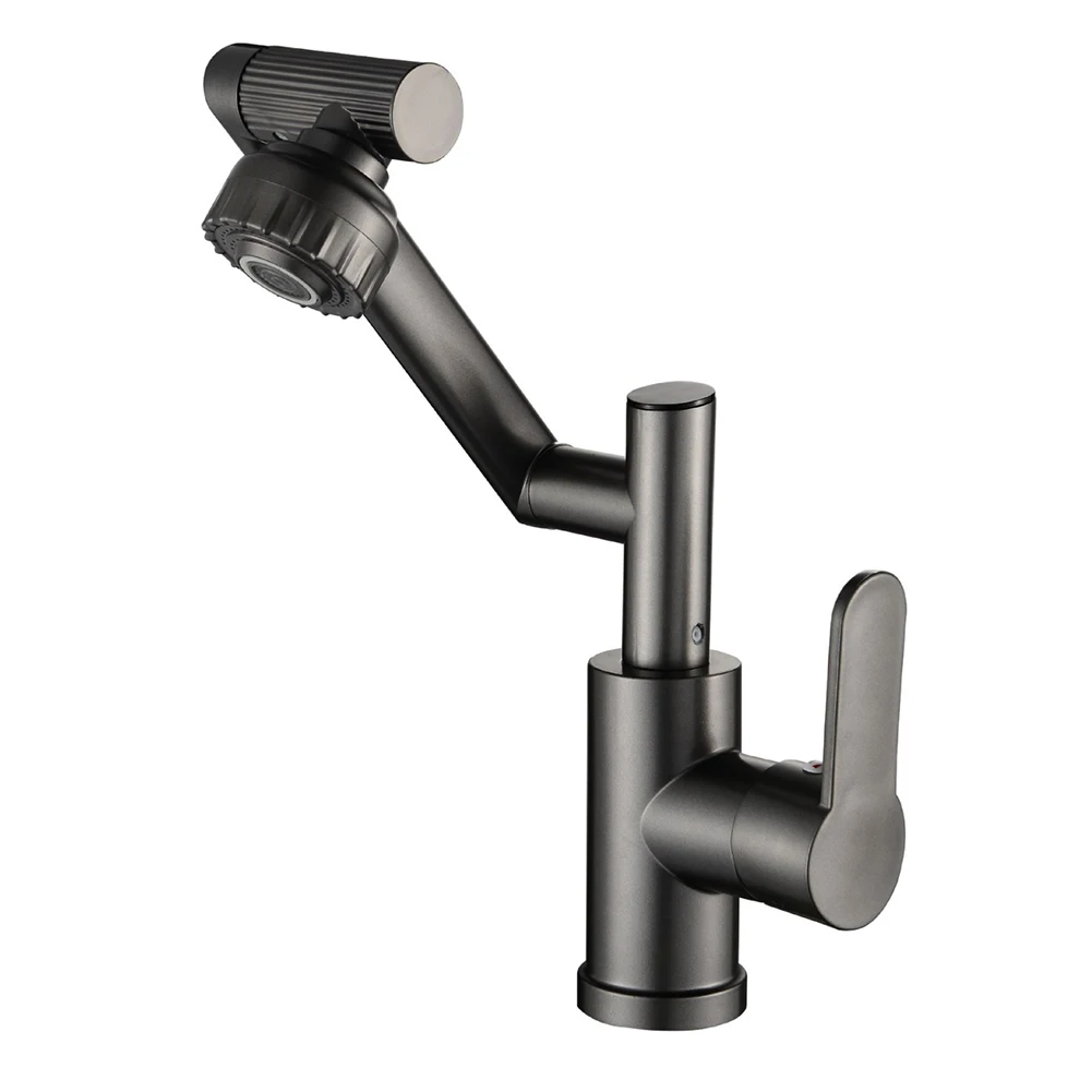 Gentle Drips Valve Core Digital Display Pull Out Thickened Copper Body Valve Core Washbasin Water Tap Deck Mounted