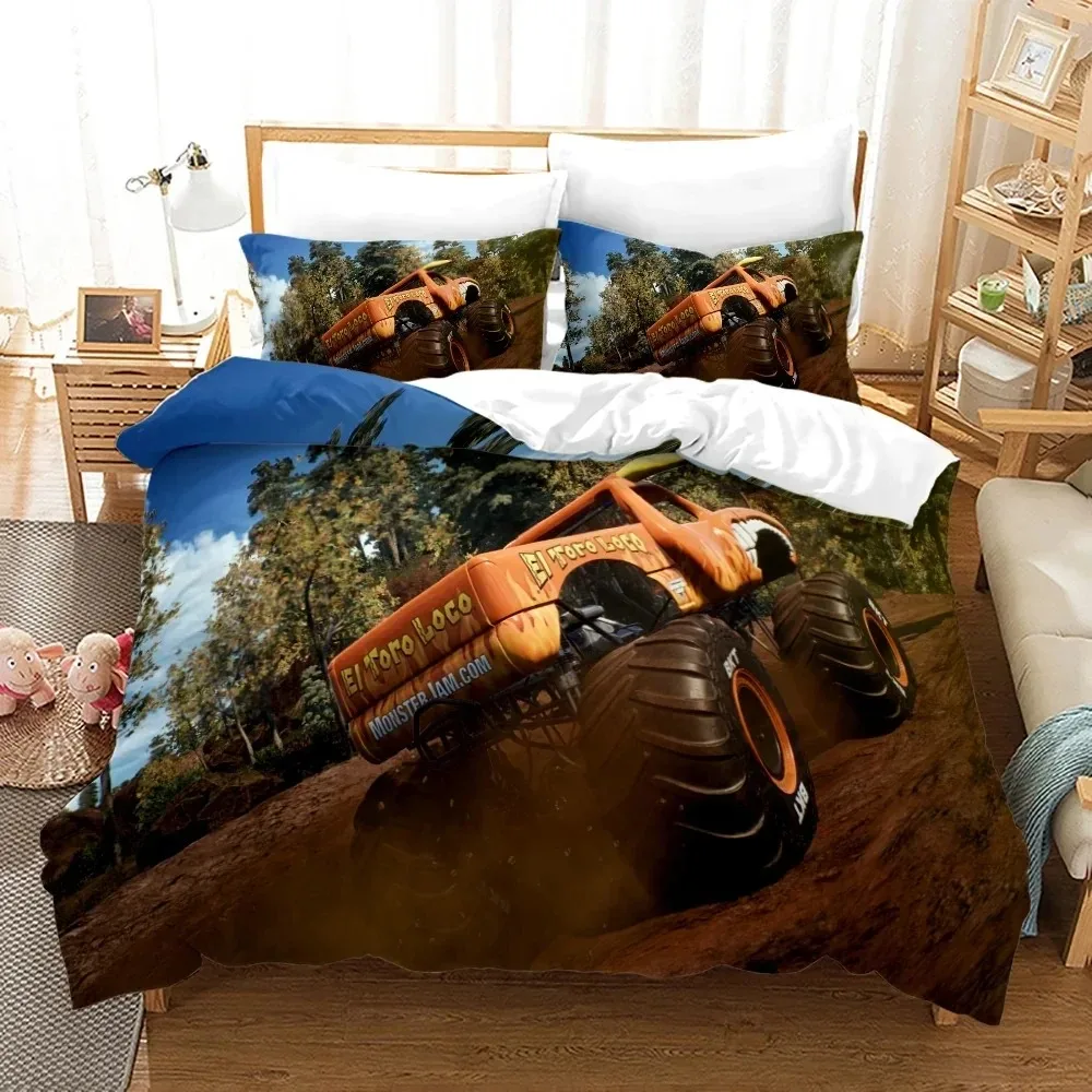 3D Print Monster Jam Bedding Set Duvet Cover Bed Set Quilt Cover Pillowcase Comforter king Queen Size Boys Adult Bedding Set