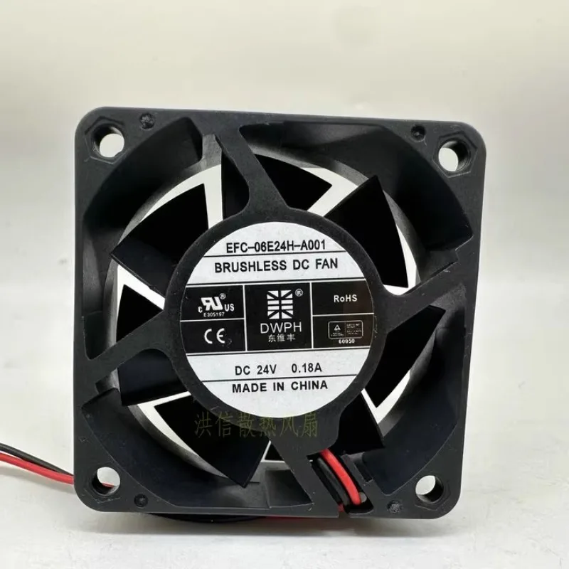 

New CPU Fan for EFC-06E24H-A001 24V 0.18A 6025 6CM Cooling Fan 60*60*25mm