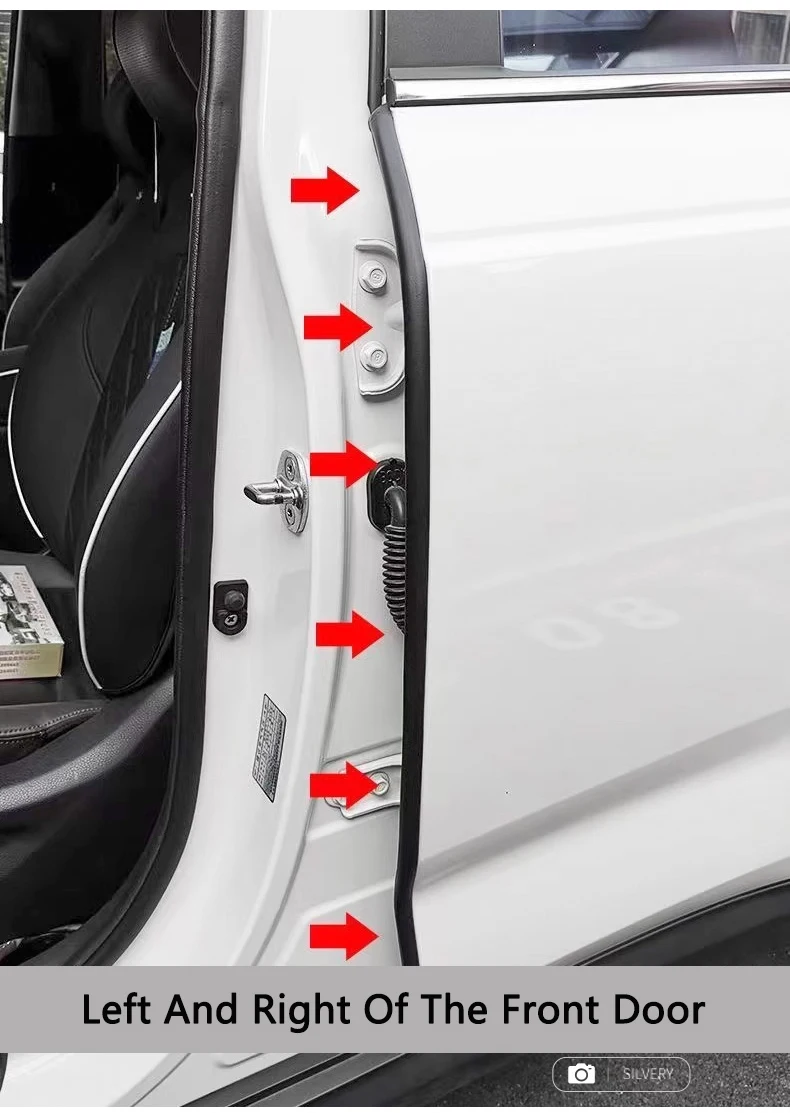 2 Stück Auto-B-Säulen-Dichtungsstreifen mit Stahlstab, Autotür-Kantendichtungsstreifen, Auto-Gummi-Wetterdichtung, Schalldämmende Dichtungsstreifen – Detail 4