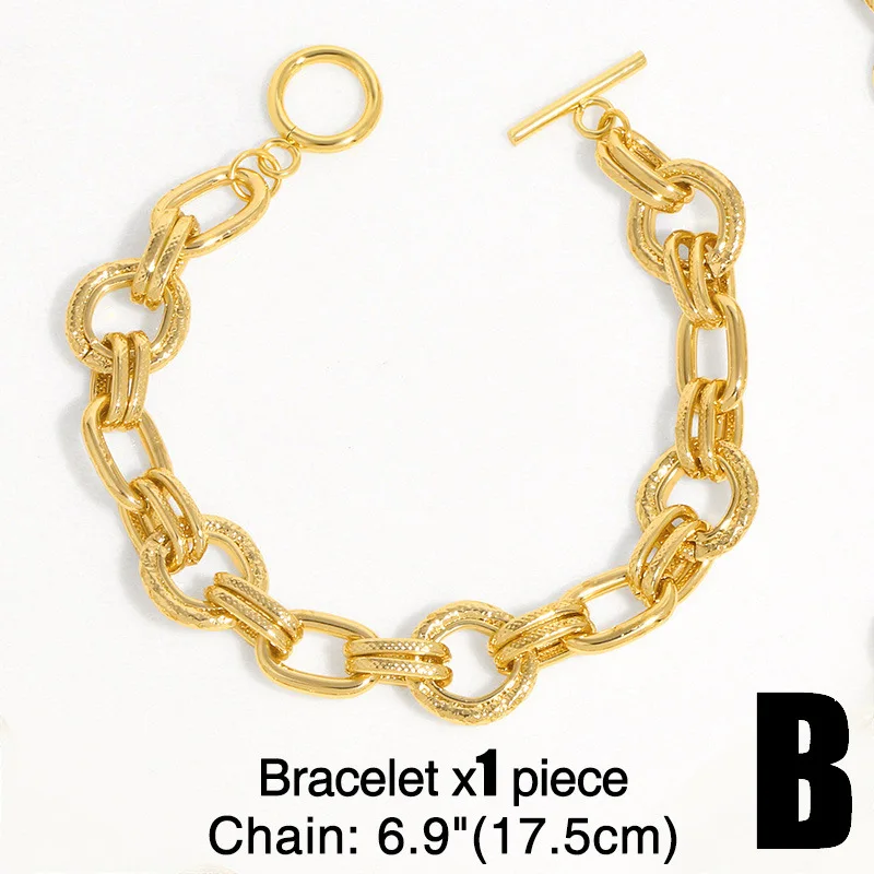 

WT-BFN055 WKT 2025 Good Quality Hip Hop Party Yellow Brass Women Necklace Fashion Party 18k Gold Metal Bracelet Jewelry
