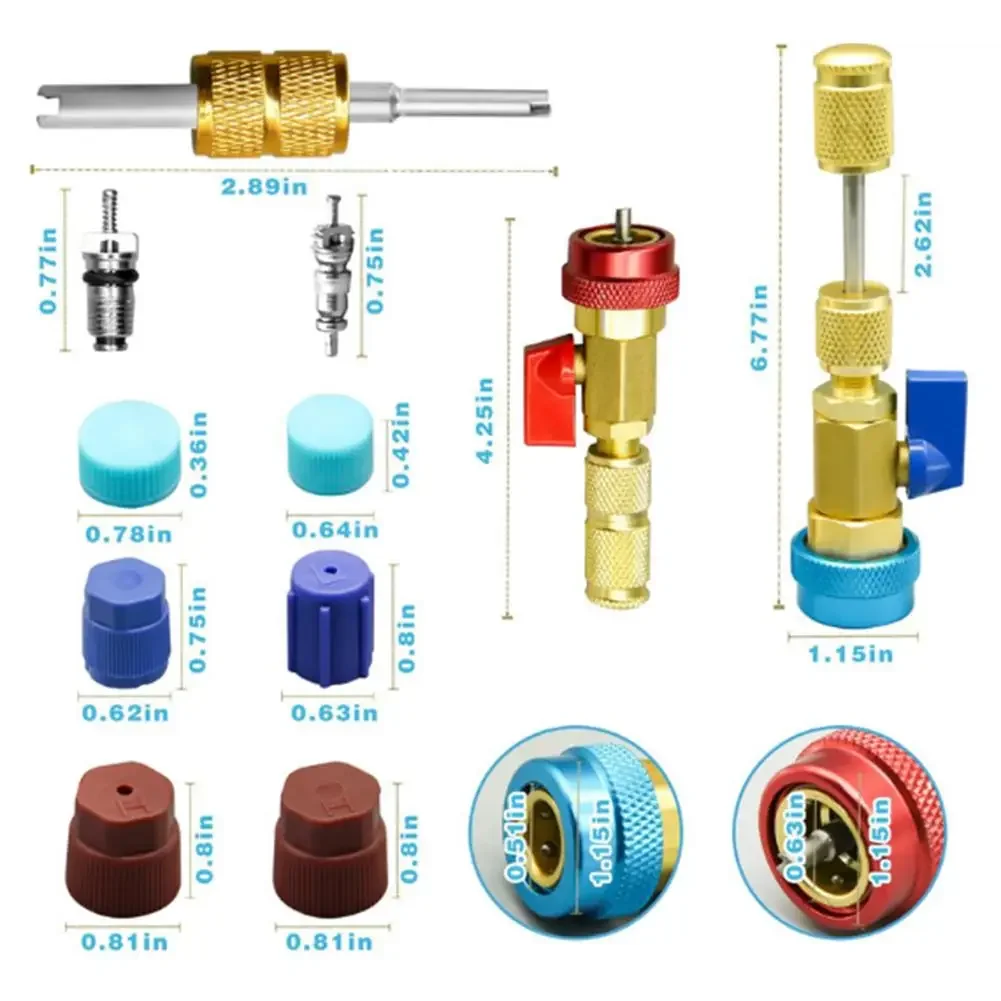 

Portable For R134A High Low Pressure Valve Core Tool for HVAC Systems Supports For R22 and For R410 Requirements