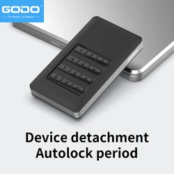 GODO  MSATA Hardware encryption USB3.0 Full disk EncryptionTool free Installation with Password Mobile Hard Disk Box 2.5“Sata