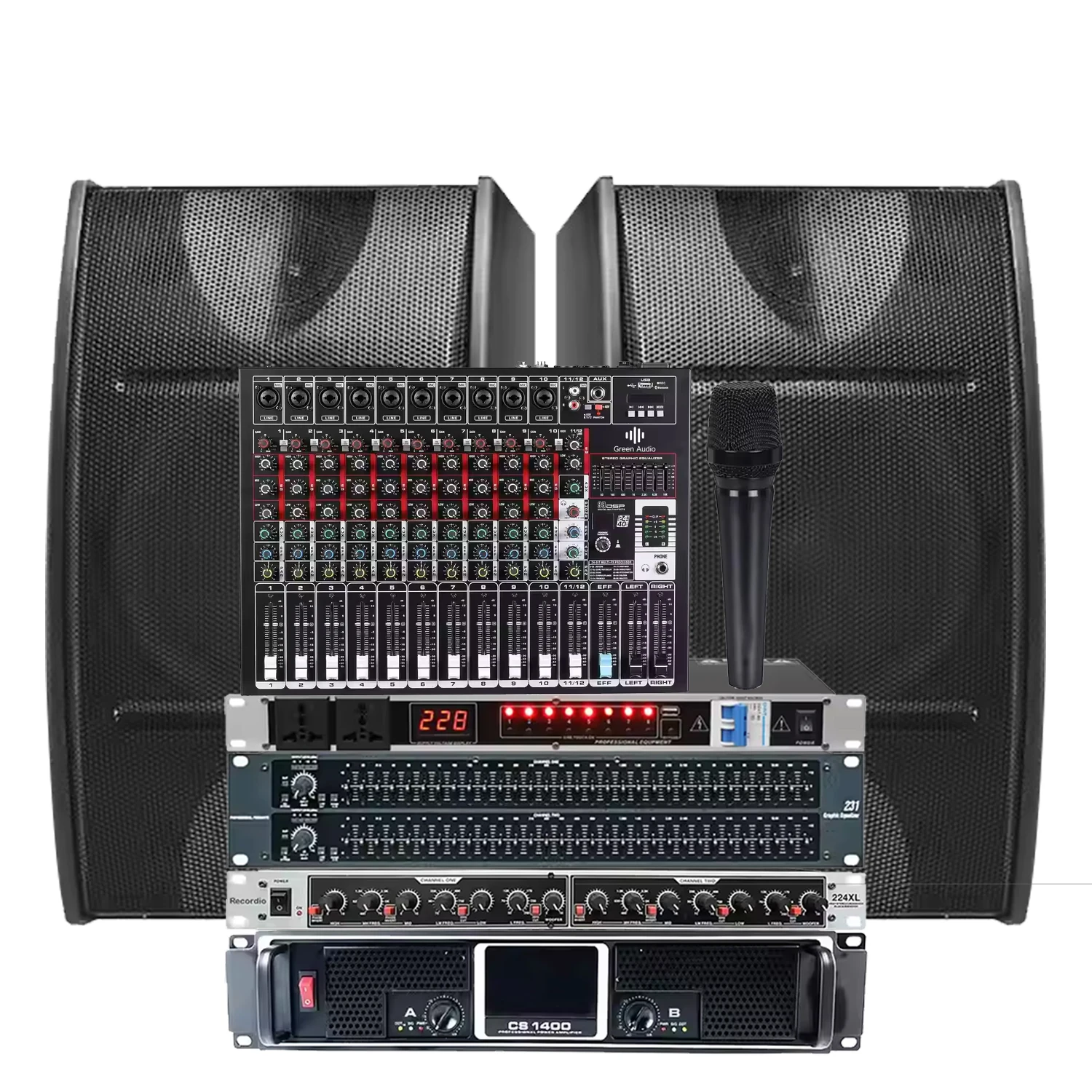 

GAX-GB12 New 12-channel DJ Mixer 99 Kinds of DSP Effect with Dual 7 Bands EQ Main Output Audio Mixer for DJ Stage