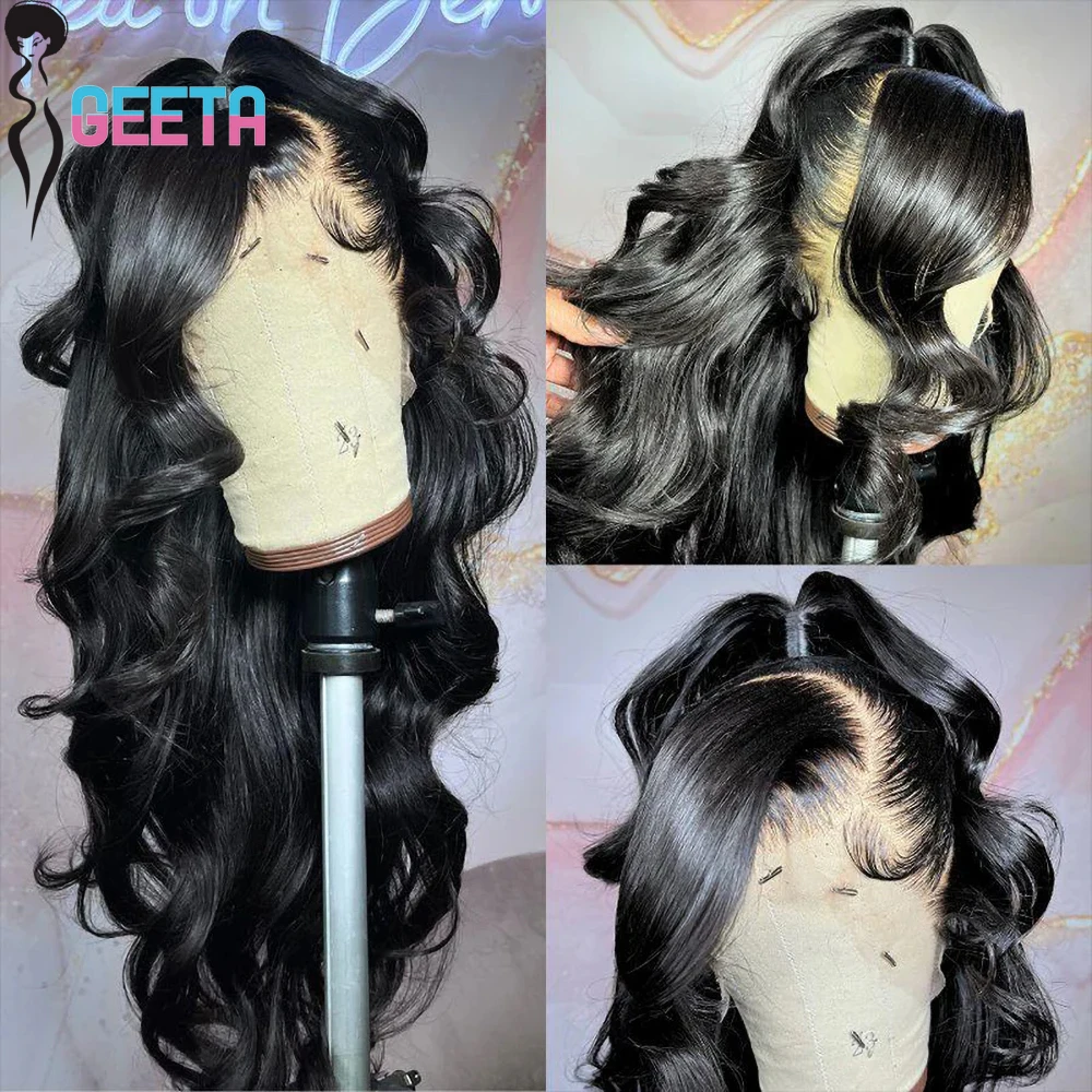 

Geeta Body Wave 300% 250% 230% 13x6 Парик фронта шнурка 13x4 Парики из натуральных волос на шнурке для женщин 4x4 5x5 Парики шнурка