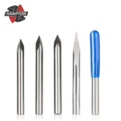 4mm Shank Carbide Milling Cutter 3 Edge Pyramid Engraving Bits 20-90 Degrees Tip 0.1/0.2/0.3mm Router Bit Woodworking Tools