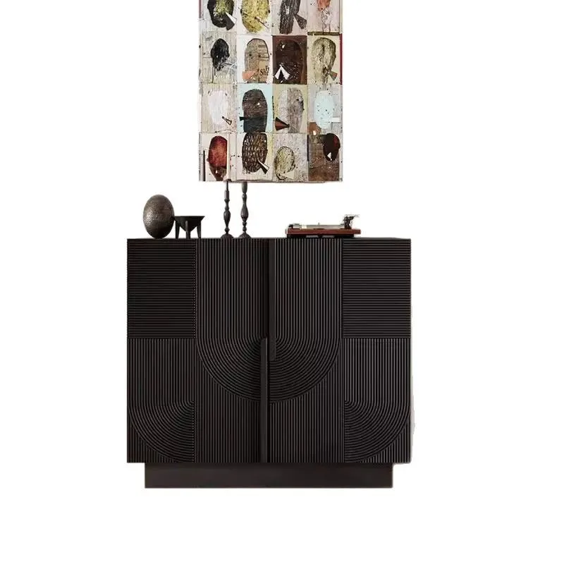 

Side cabinet entry modern entrance simple solid wood wine cabinet against the wall tea meal locker Nordic living room storage