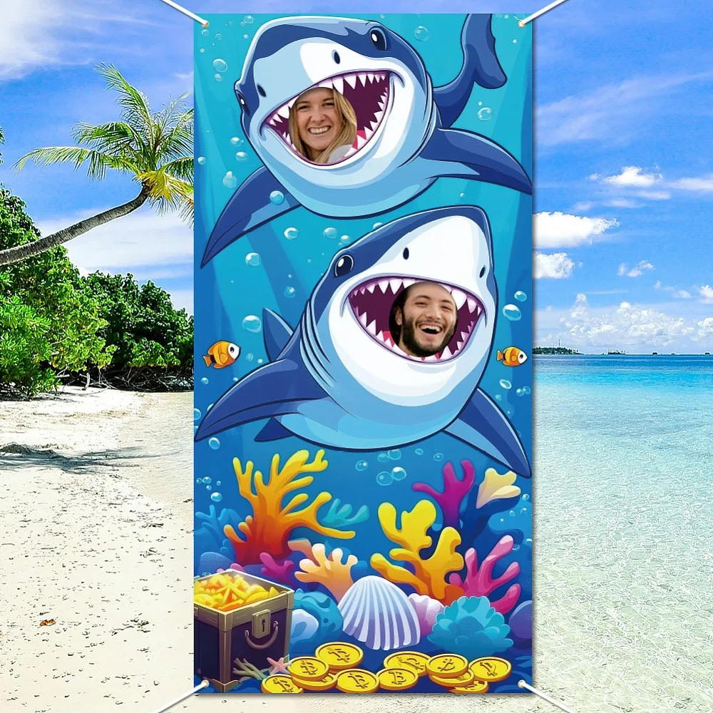 Polyester Photo Backdrop for Party Decoration with Plastic Non-Trace Wall Picture Hooks and Iron Curtain Clips Rectangle