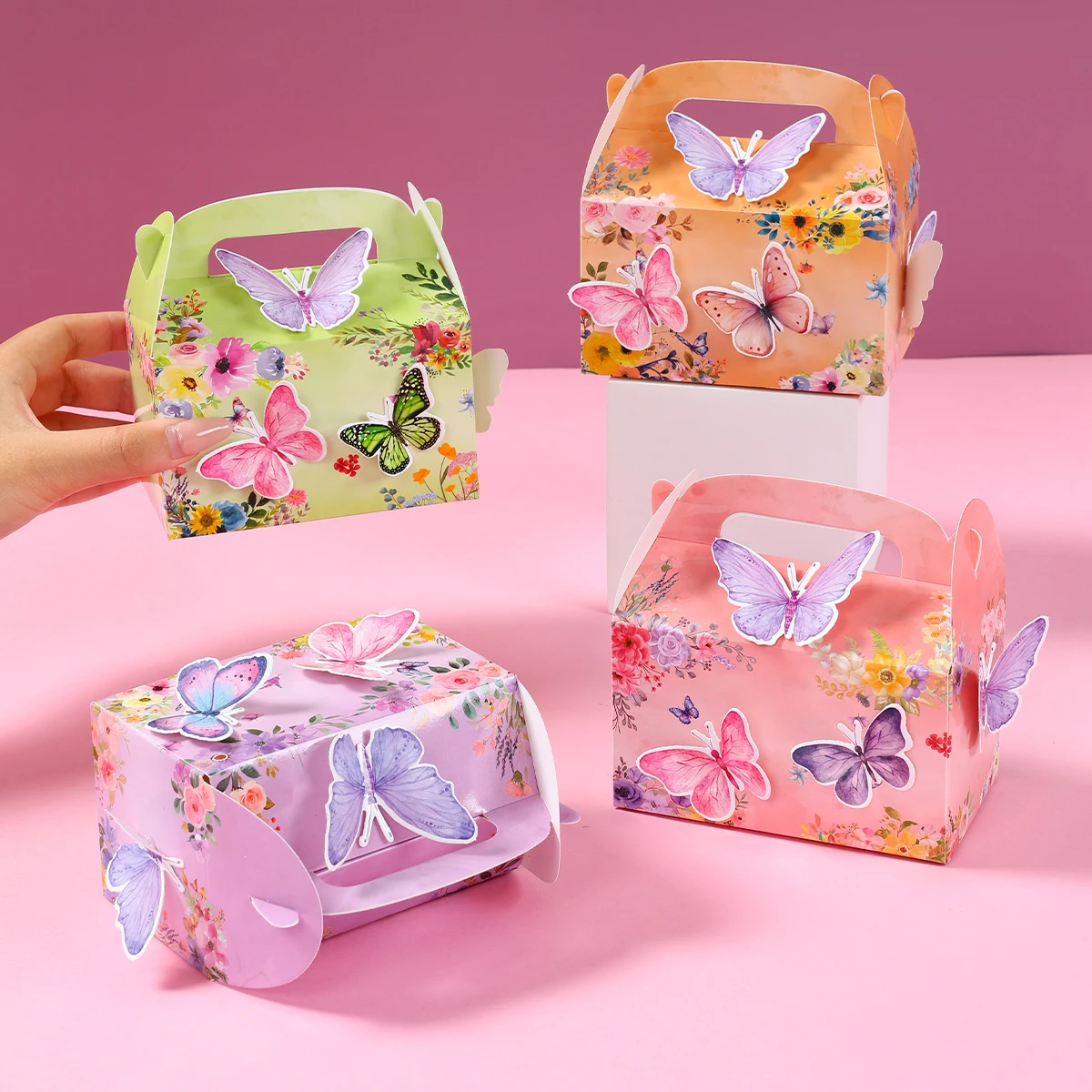 Butterfly Party Suitcase Candy Gifts Bags Biscuit Packing Bag Happy Birthday Party Decor Kids Baby Shower Girl ButterflySupplies