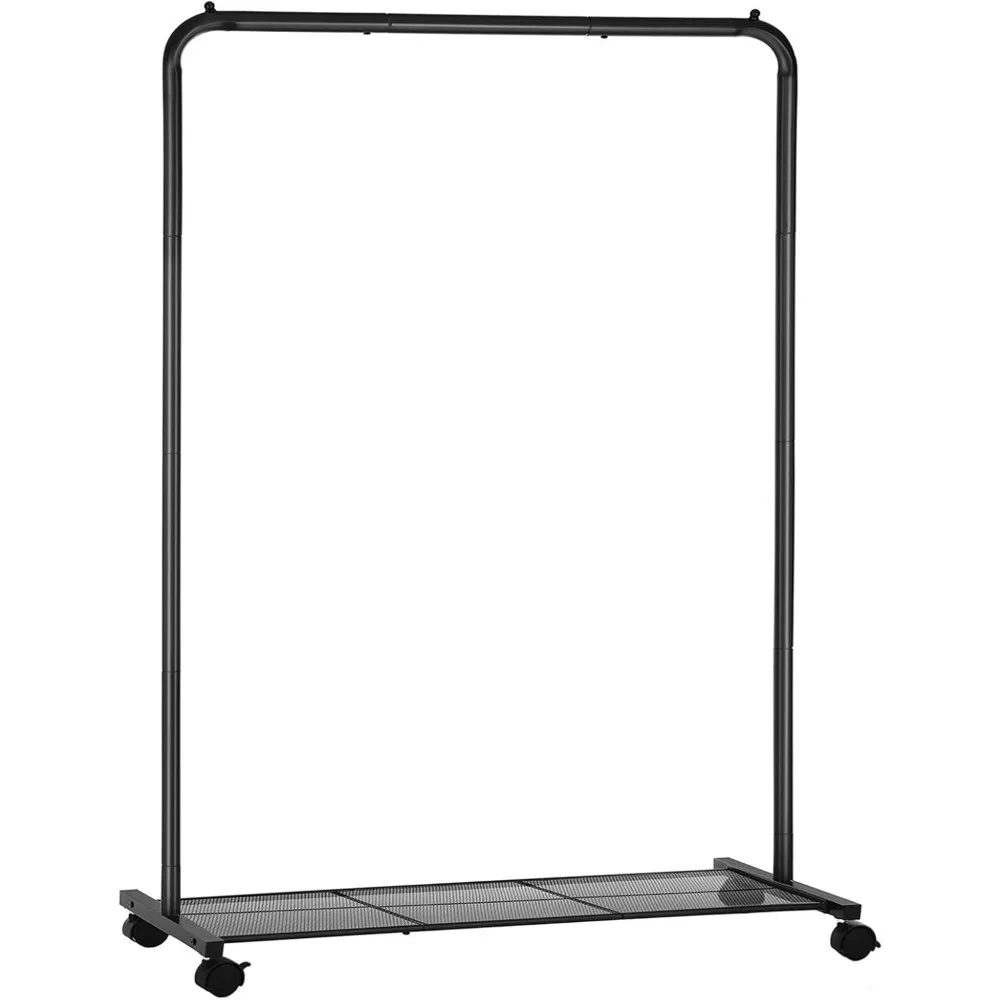 

Clothes Rack with Wheels, Clothing Rack for Hanging Clothes, 25.4 mm Metal Garment Rack with Dense Mesh Storage Shelf, 110 lb L