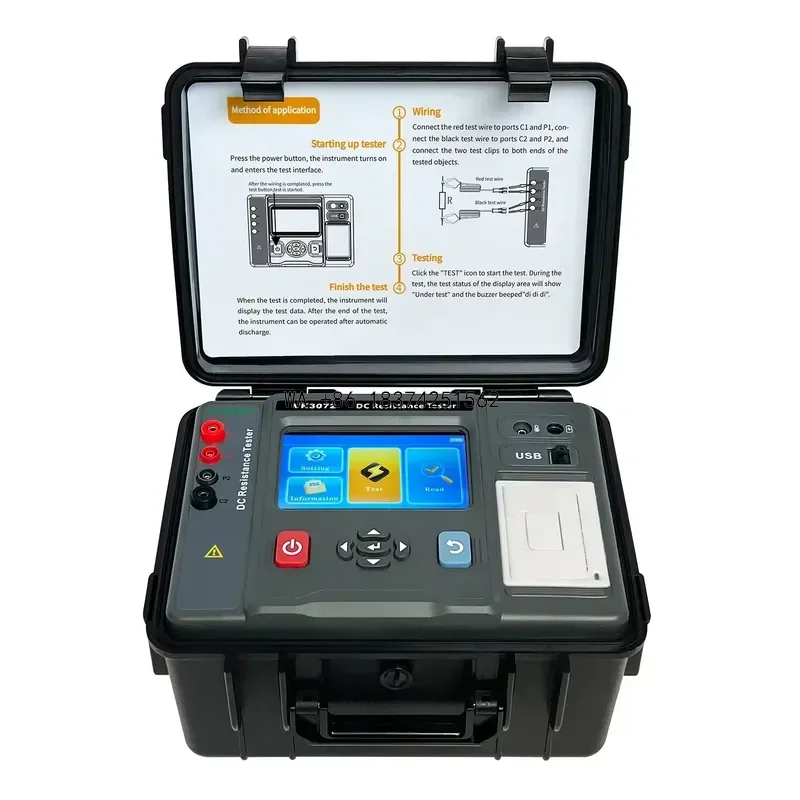 Wmwmnu for VLUUKE VK3072 DC Resistance Tester Four Wire Method 20A Winding Resistance Meter for Transformer Coil Testing