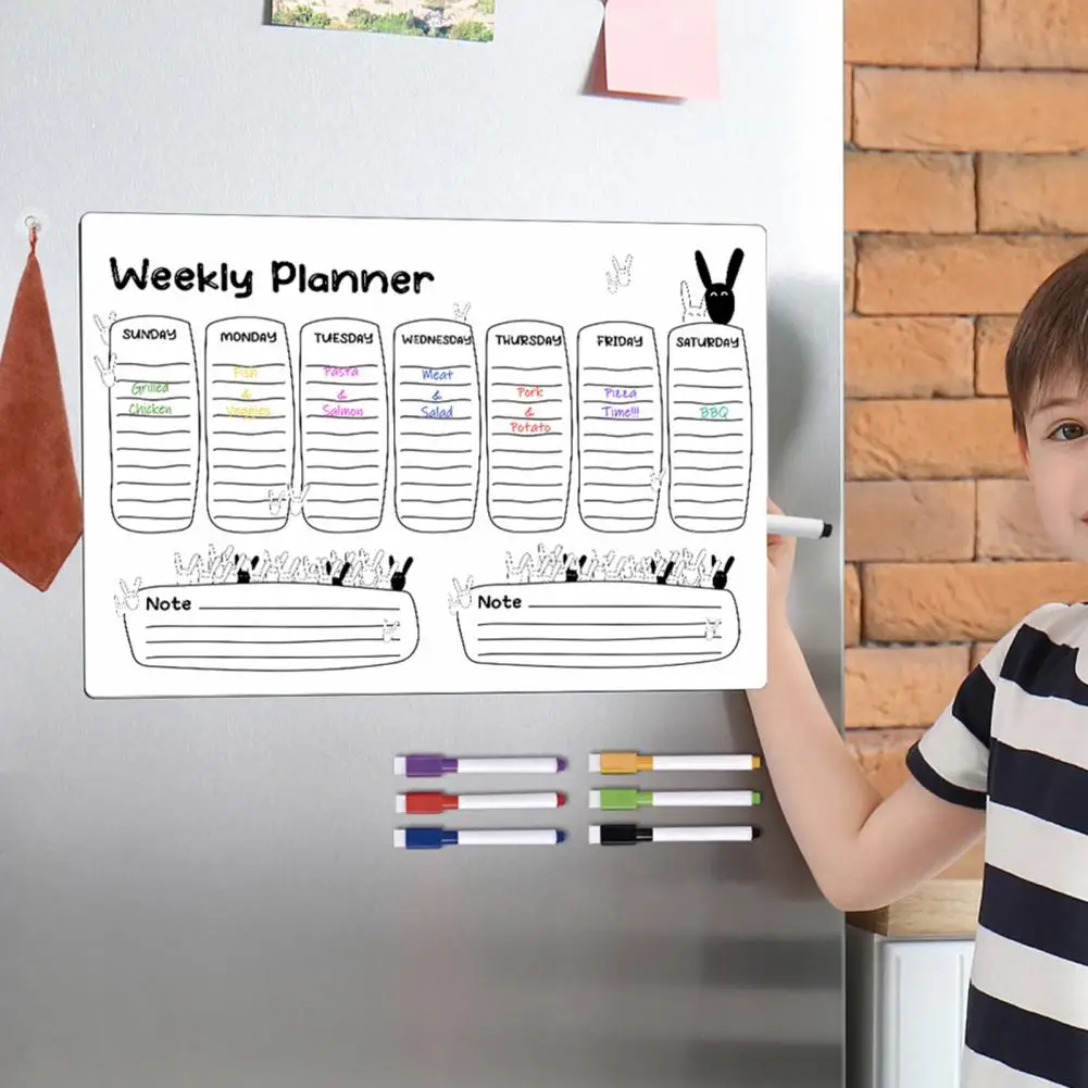 Erasable Weekly Planner Refrigerator Weekly Planner Magnetic Whiteboard Weekly Planner Set 9pcs for Fridge with for Home