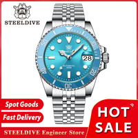 STEELDIVE SD1953 Dive Wristwatch New Color Scheme Classic Water Ghost Super Luminous NH35 Movt 300M Waterproof Mechanical Watch