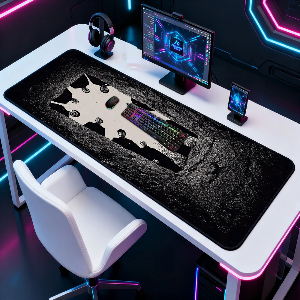 Gothic Desk Mat Ink 180x60 Art - огляд і ціна Desk Setup Black And White