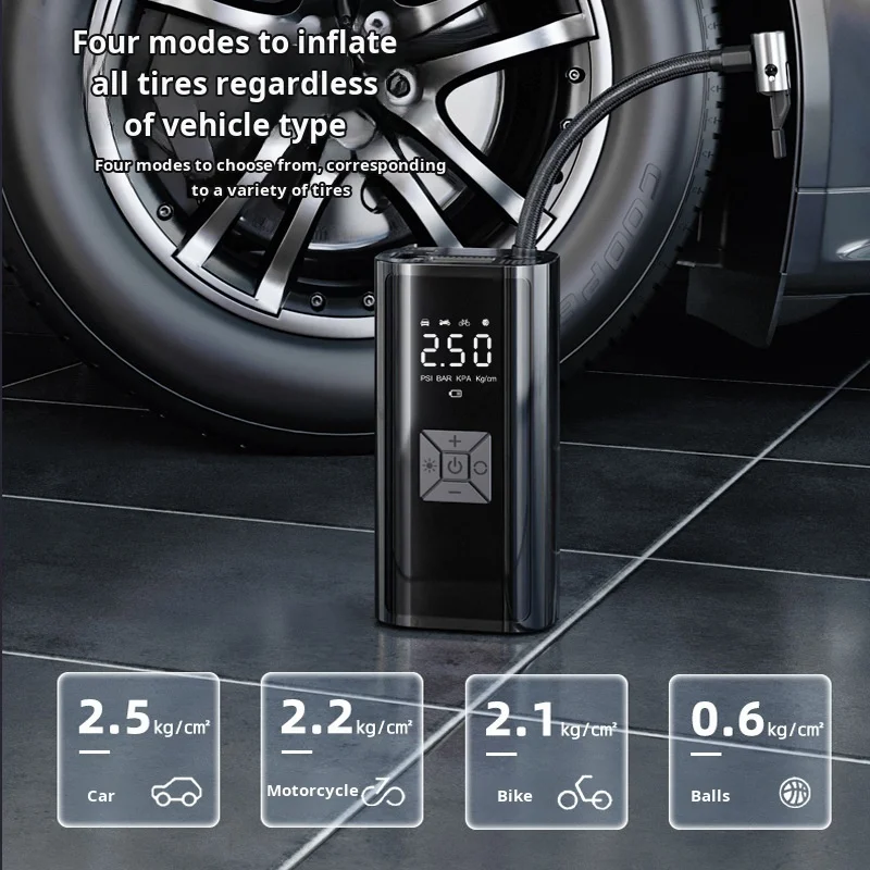 Автомобильный портативный автомобильный насос, цифровой портативный насос для накачивания шин, миниатюрный автомобильный насос для накачивания шин