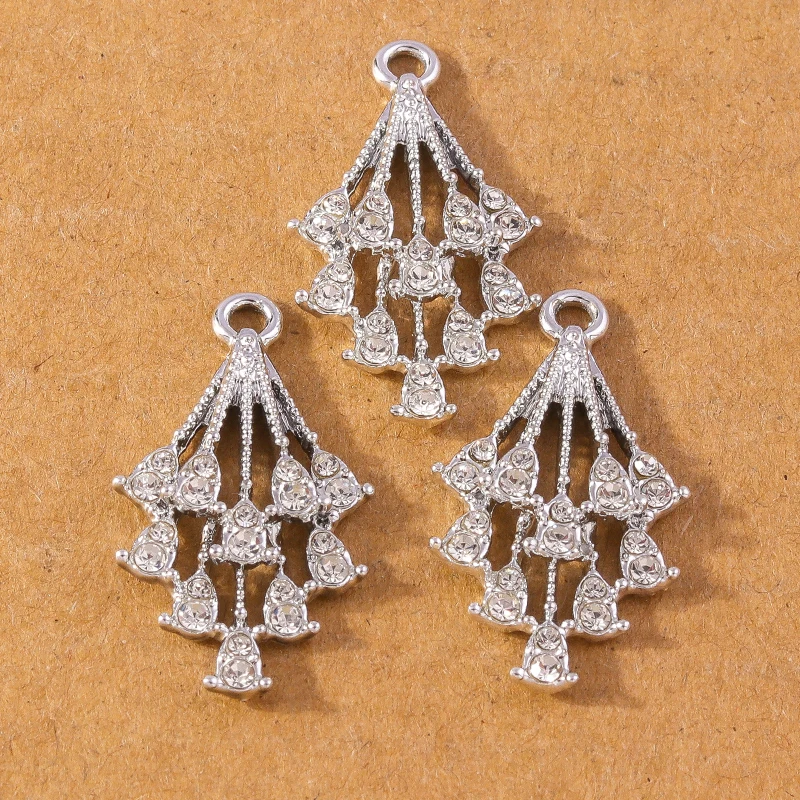 10pcs Crystal Snowflake Charms for DIY Jewelry Making