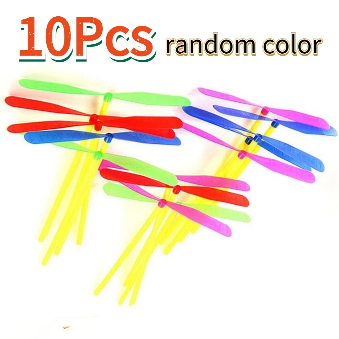 20/10pcs Anti Stress Toy Plastic Bamboo Dragonfly Propeller Outdoor Toy Kids Gift Flying Mini Whirl A Copter Helicopter Party