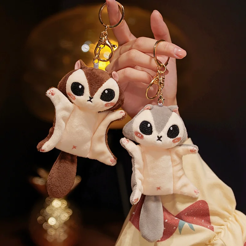 2023 Hot Cute Australian Flying Squirrel Stuffed Cartoon Animals Pendant Toy Honey Glider Plush Dolls Keychain Gifts For Kids