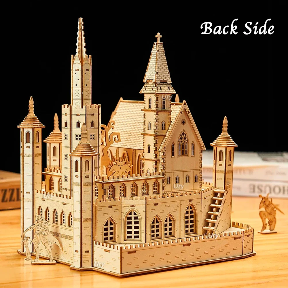 URY 3D Puzzle House castello del cavaliere reale con assemblaggio di scatole giocattolo retrò per bambini kit di modelli fai da te per adulti regali