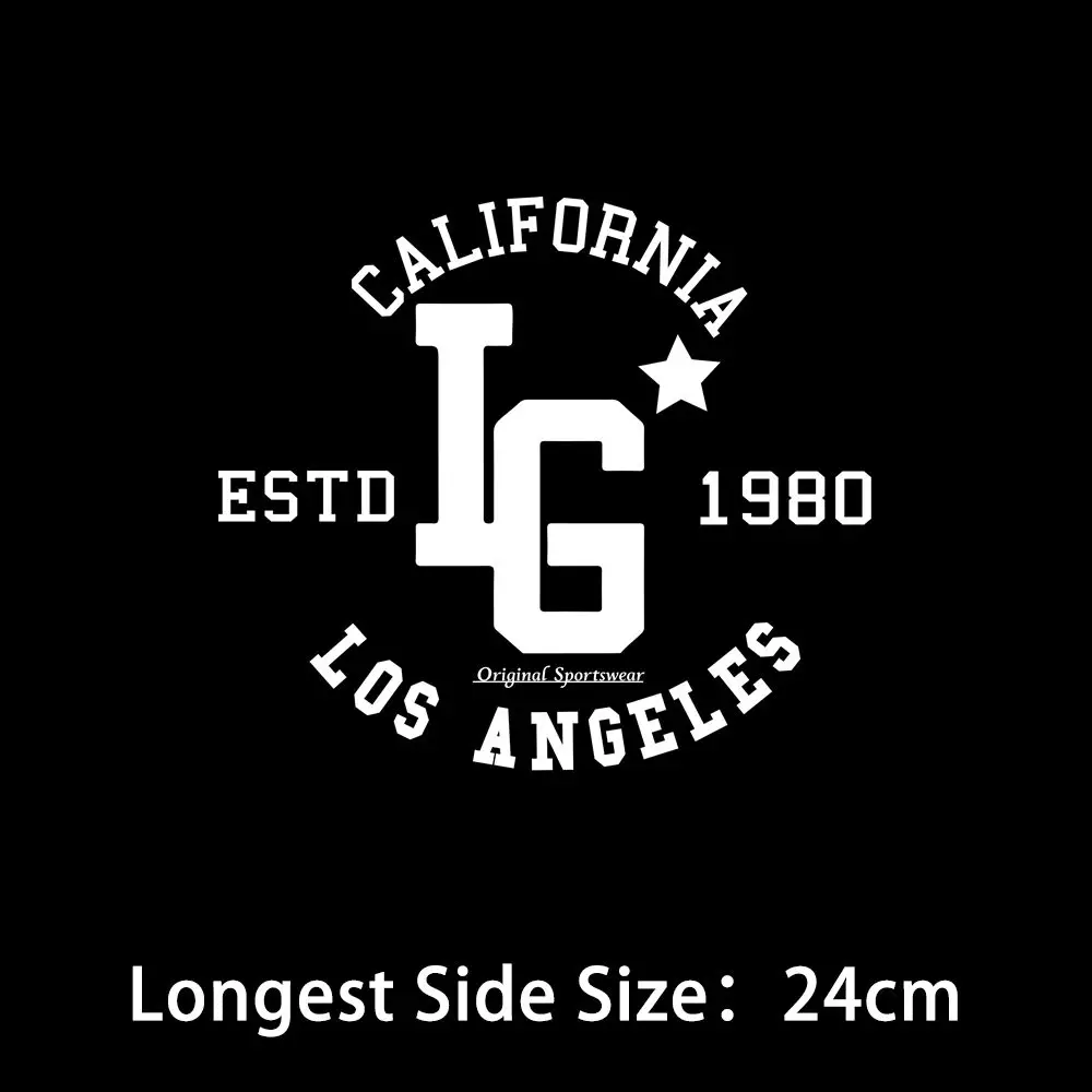 Ig Los Angeles Letter Iron Transfer Sticker Health No Smell Diydecals Iron-On Patches For Pillow Case Washable Applique Decor