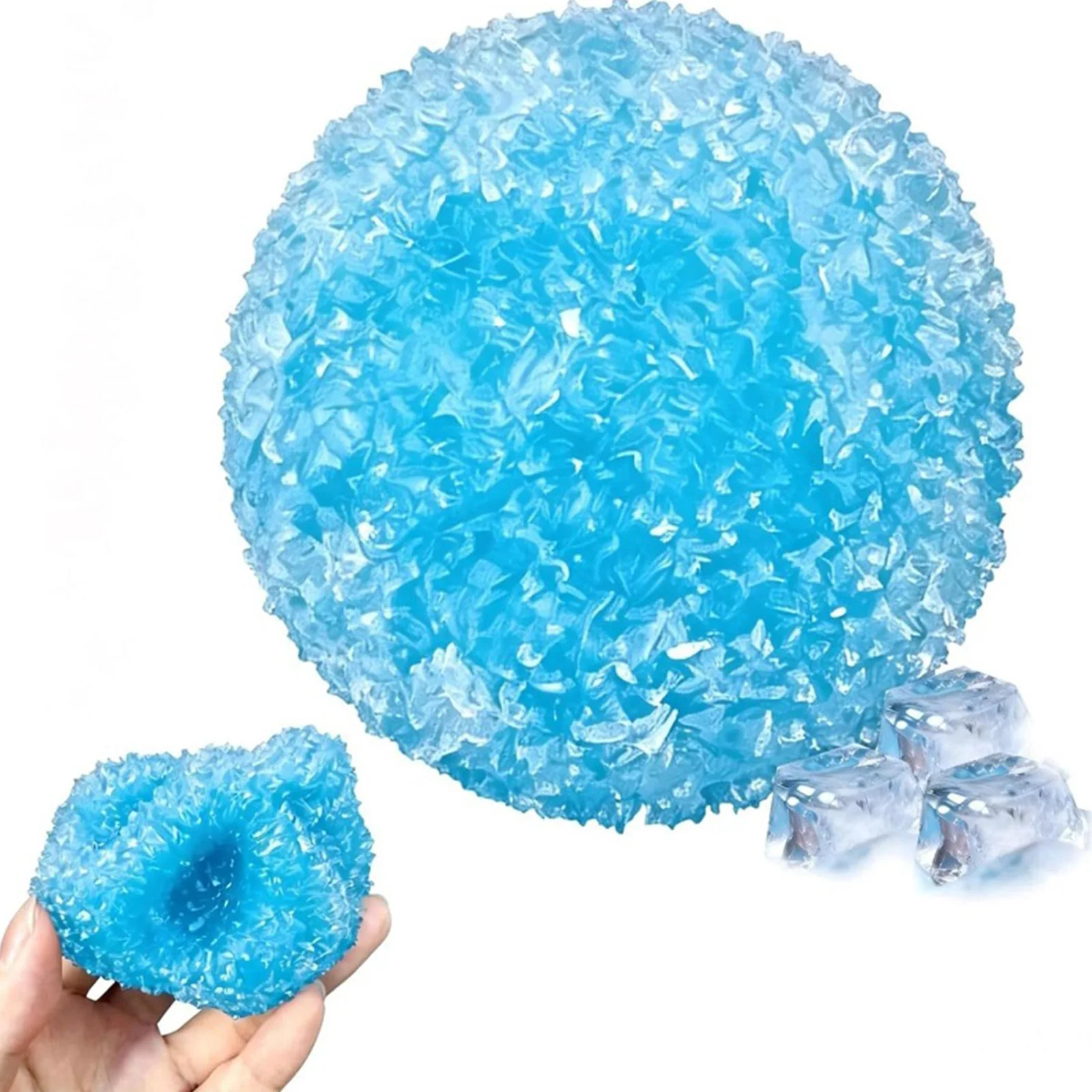 Moldable Crunchy Stress Ball Reusable Slush Fidget Squeeze Toy TPR Flexible Squeezable Reliever for Home School Office Travel
