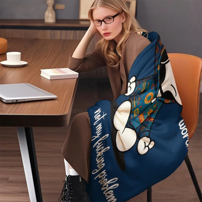 الفول السوداني سنوبي الفانيلا بطانية لينة دائم الفراش يلقي لغرفة المعيشة نزهة رقيق المفرش أريكة غطاء سرير