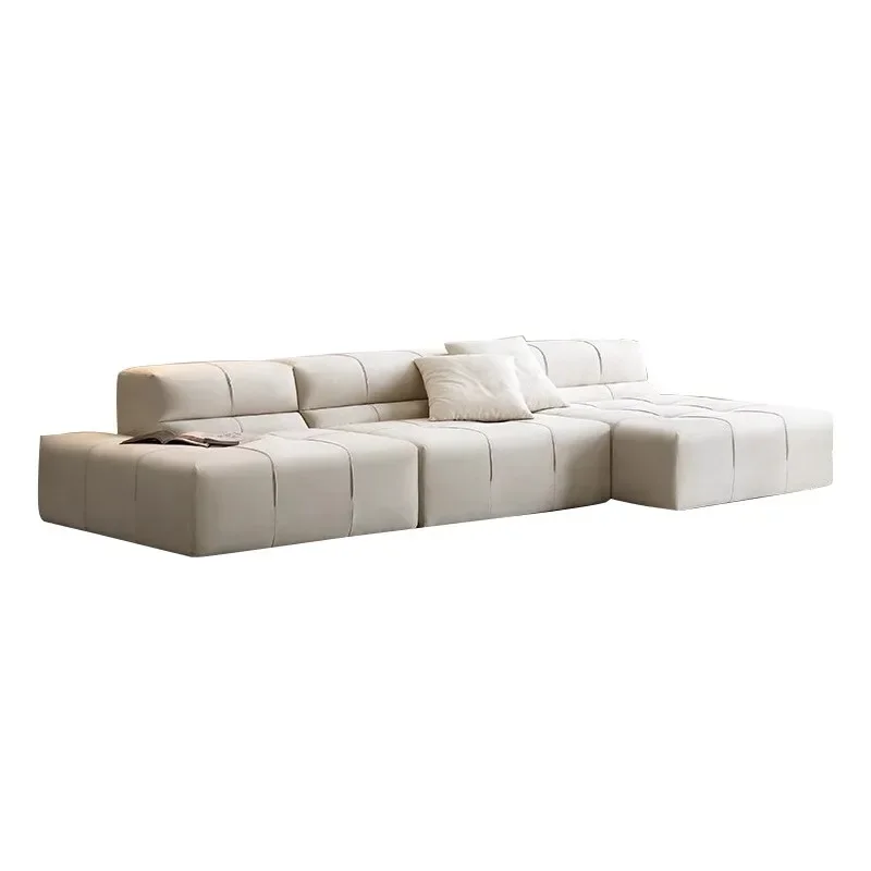 

Italian minimalist matte cloth puff sofa modern simple living room small apartment