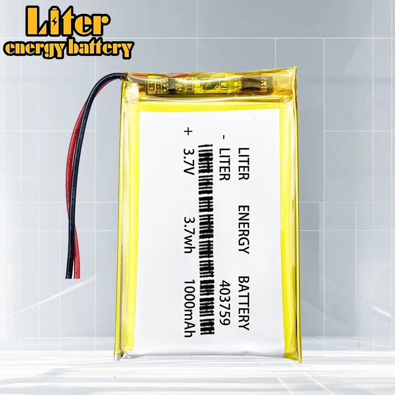 403759 3.7V 1000MAH 383759 Lithium Polymer Li-Po li ion Rechargeable Battery cells For Mp3 MP4 MP5 GPS mobile bluetooth
