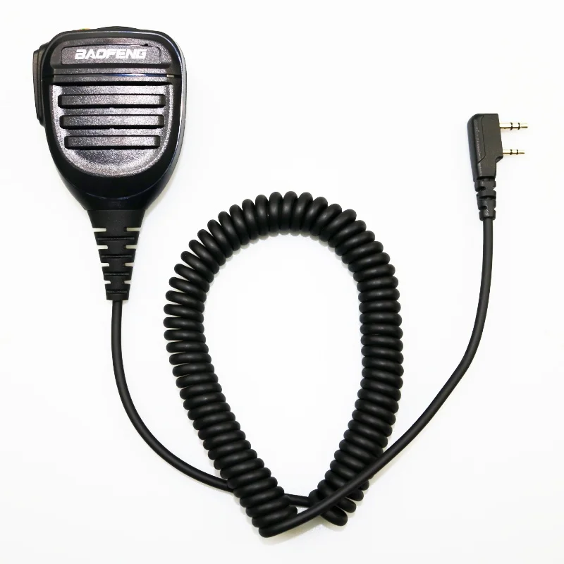 Baofeng-impermeável Walkie Talkie Speaker, microfone de rádio, Keenwood, tipo 2 pinos, microfone portátil para UV-5R PTT, BF888S