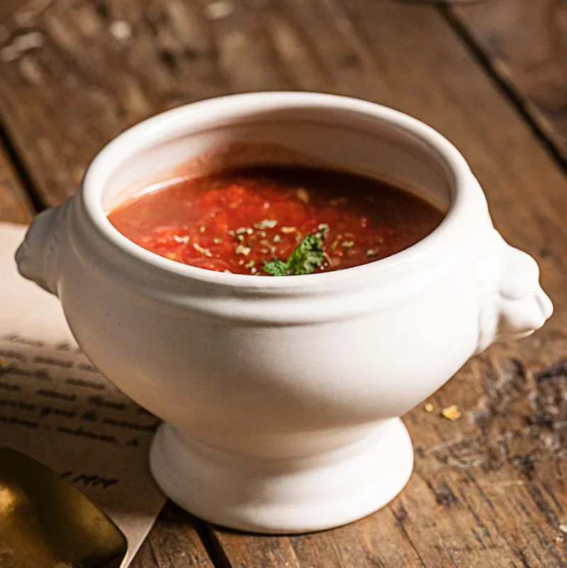 Ceramic Relief Lion Head Tableware, Desserts, Salad Bowls, Appetizers, French Molecular Cooking Soup Bowls, Restaurant Tableware