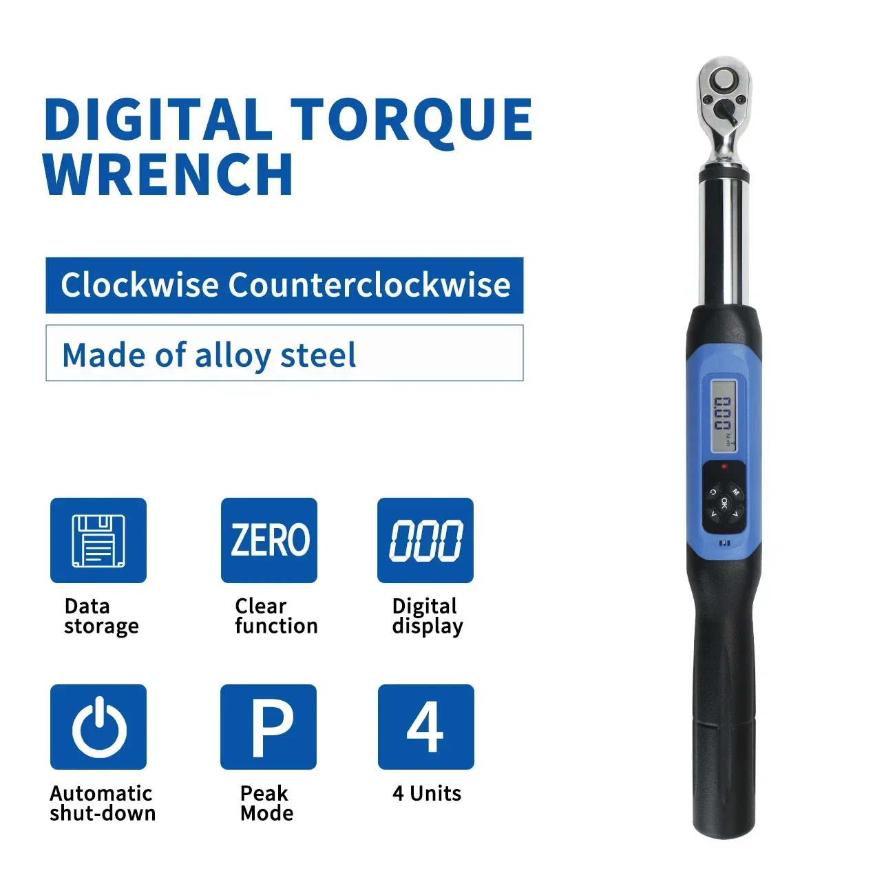 Shahe トルクレンチ 3/8 ''ダブル双方向ラチェットヘッドデジタルトルクレンチ高精度 2% ハンドツール